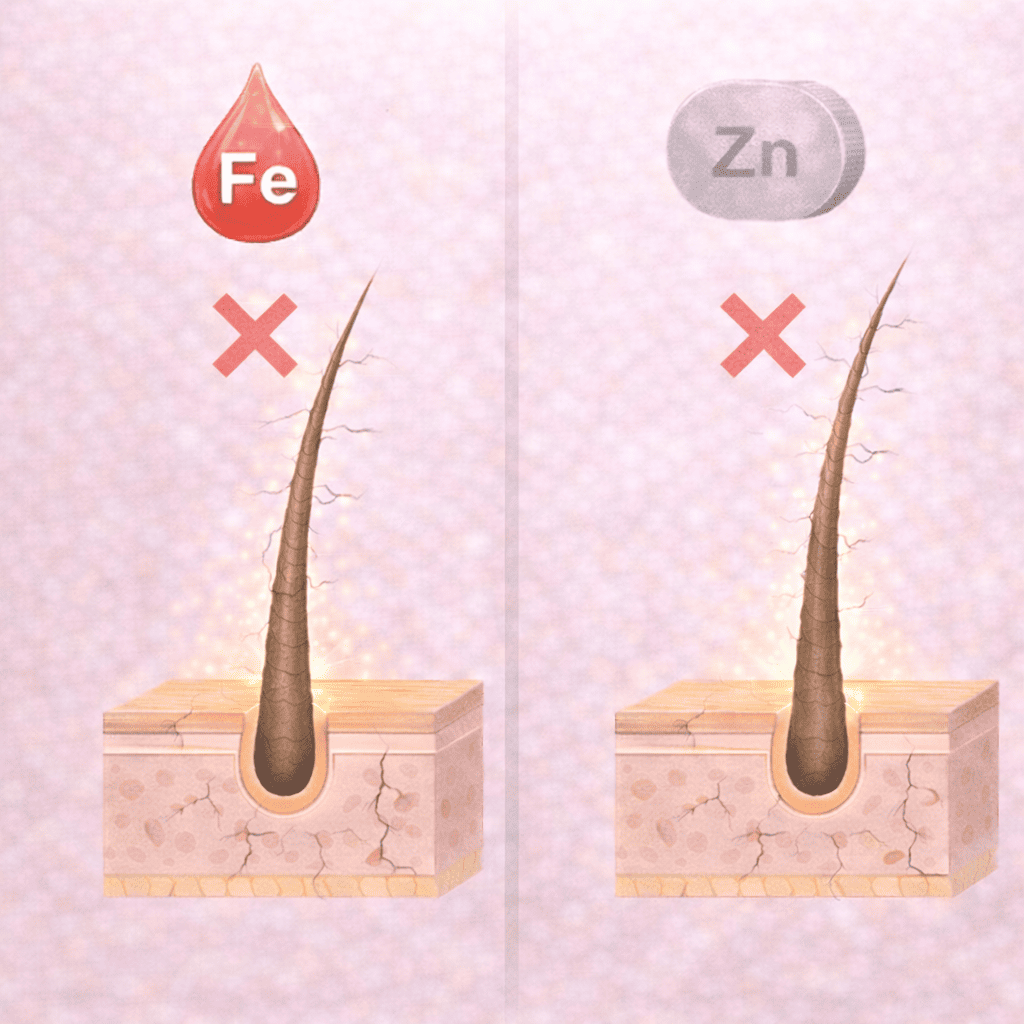 50代女性は鉄と亜鉛が不足すると髪に悪影響