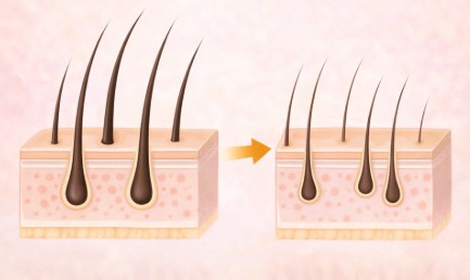 びまん性脱毛症で髪が細くなり全体の密度が下がる