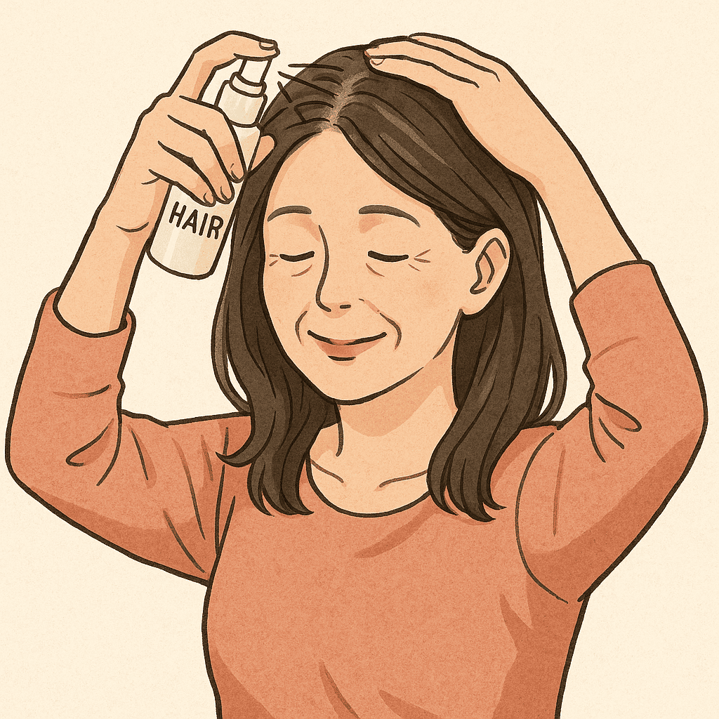 育毛剤を使う女性