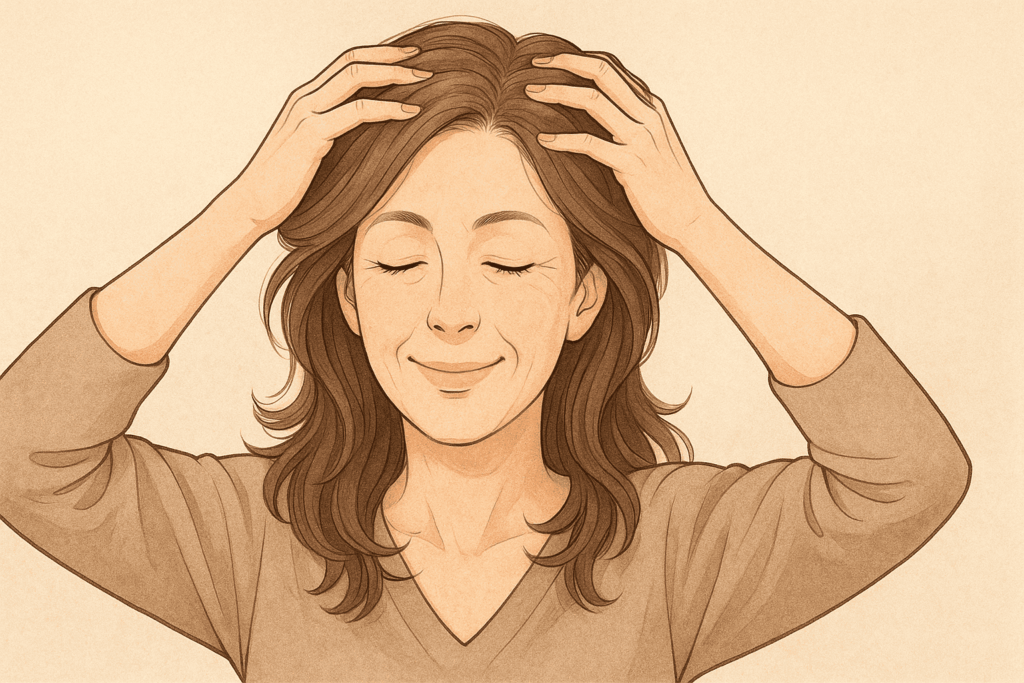 抜け毛対策　頭皮マッサージ