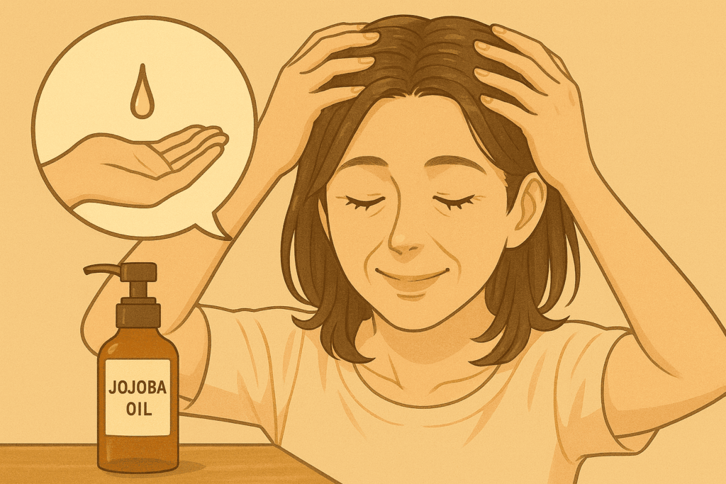 ホホバオイル少量でマッサージ