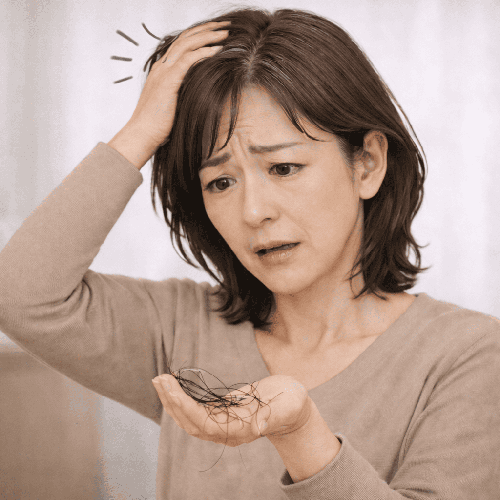 50代女性の抜け毛が増えた