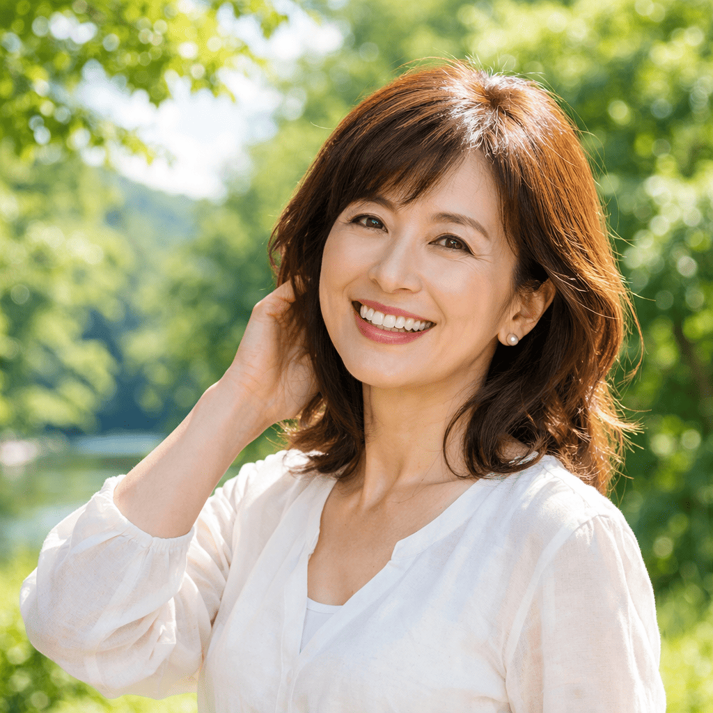髪のツヤとハリがきれいな50代女性