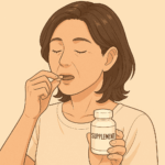 育毛サプリを飲む女性