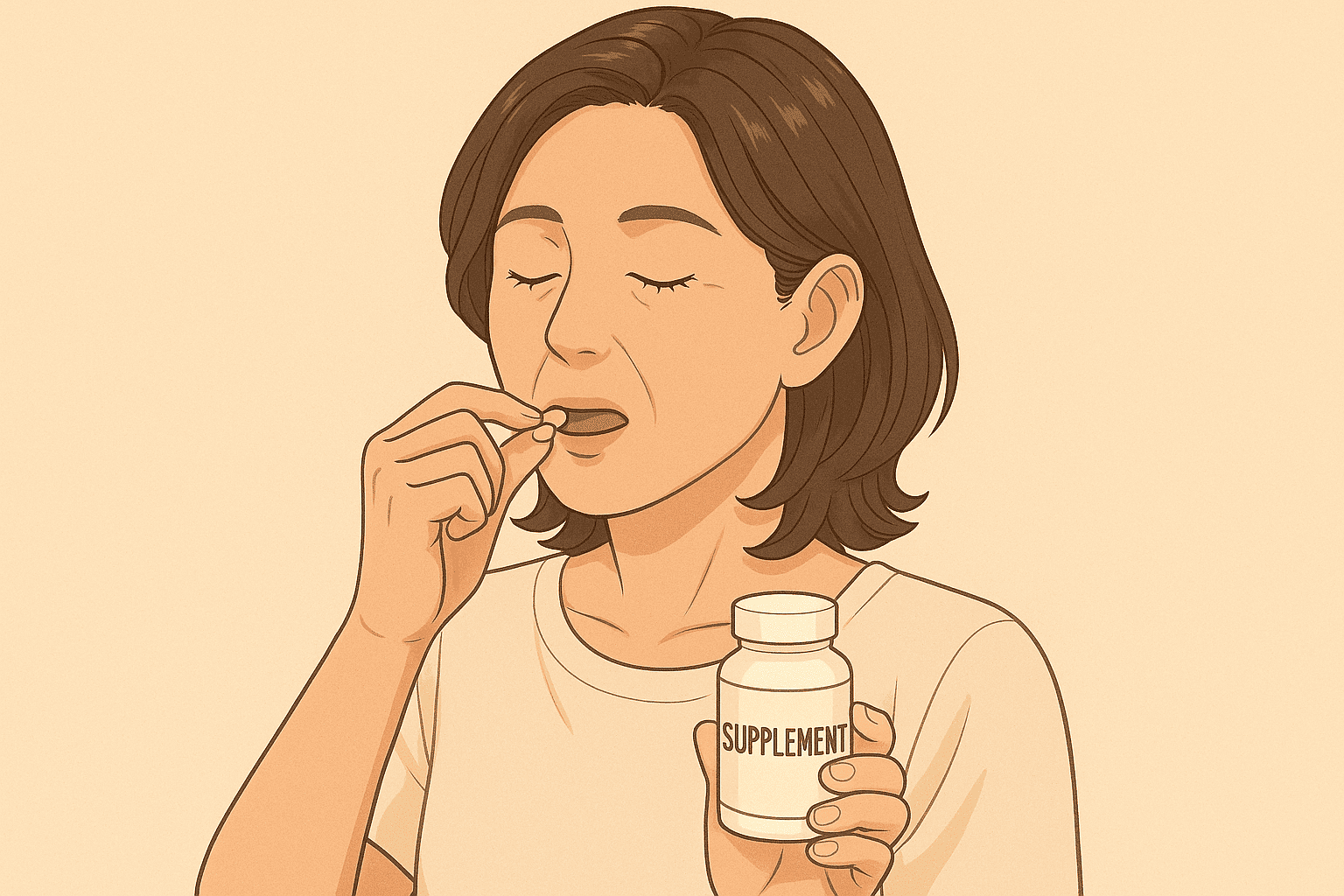 育毛サプリを飲む女性