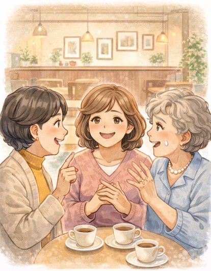 友人に髪の事を聞かれいい気分に