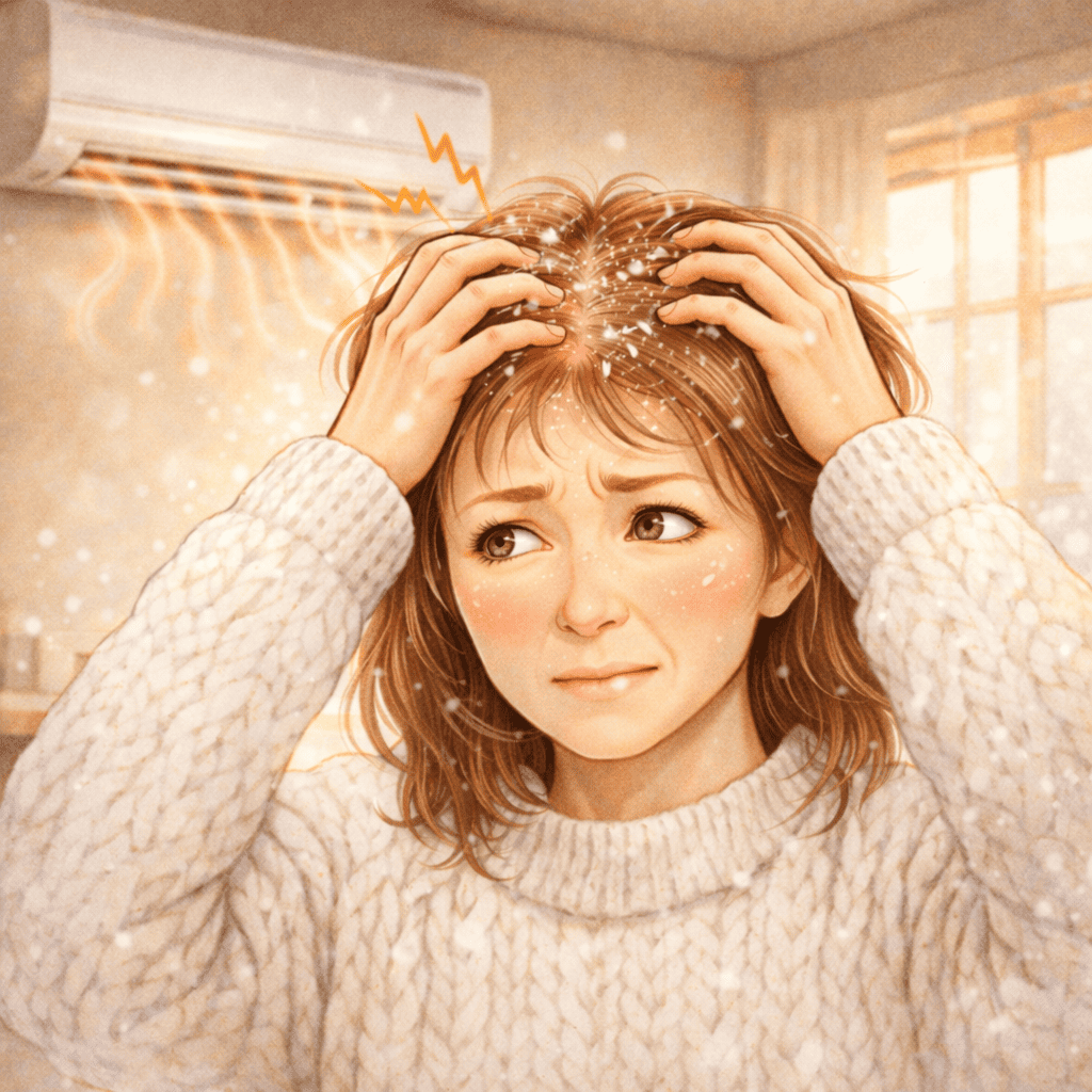50代女性　冬の頭皮　かゆみ乾燥で大変　
