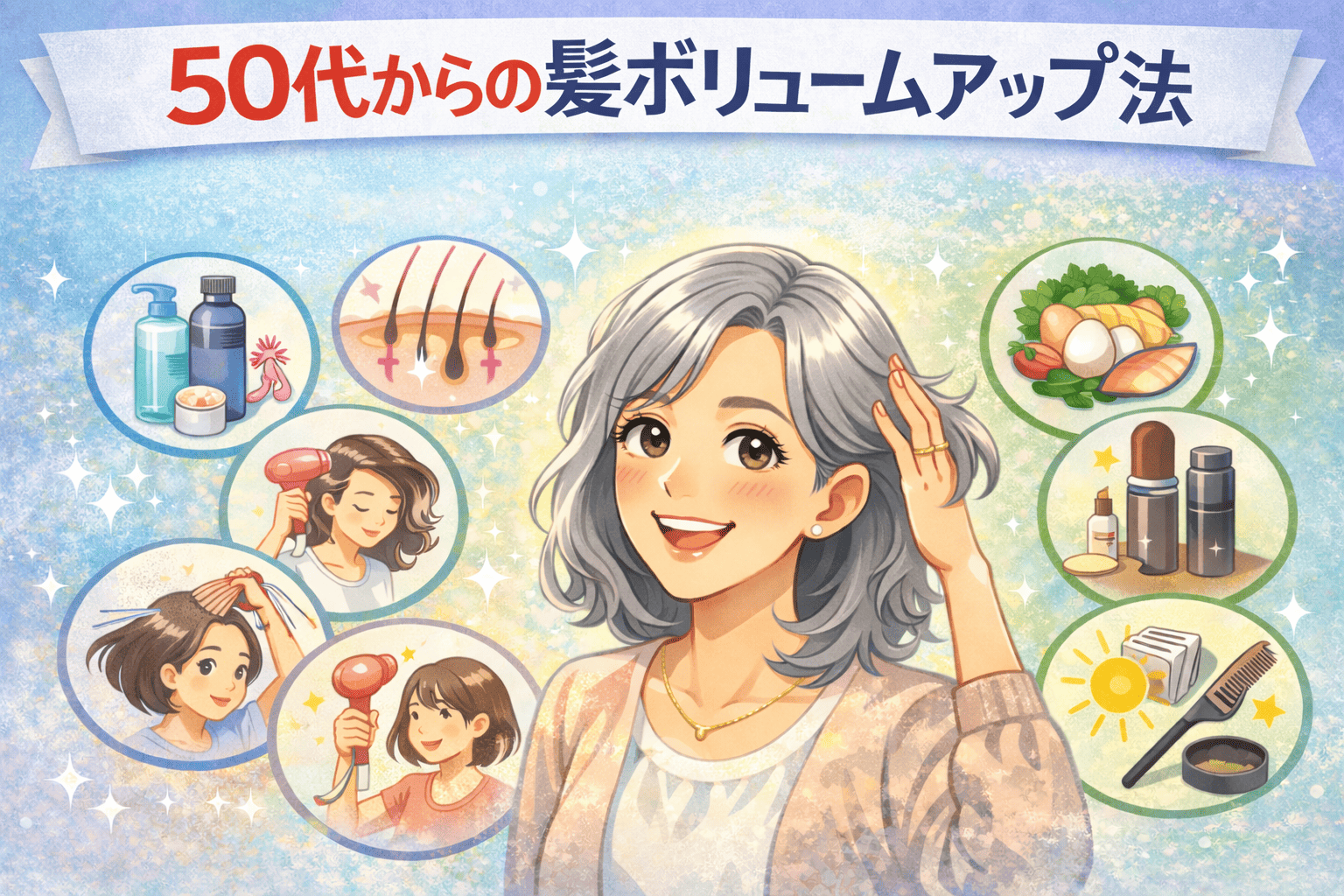 50代からの髪ボリュームアップ法：ペタンコ髪を根本から解決する7つの実践テクニック