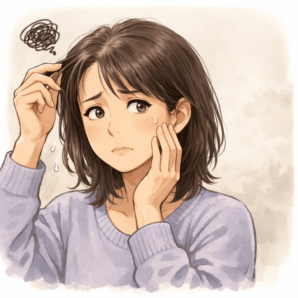 髪が細くなり弱ってきている。